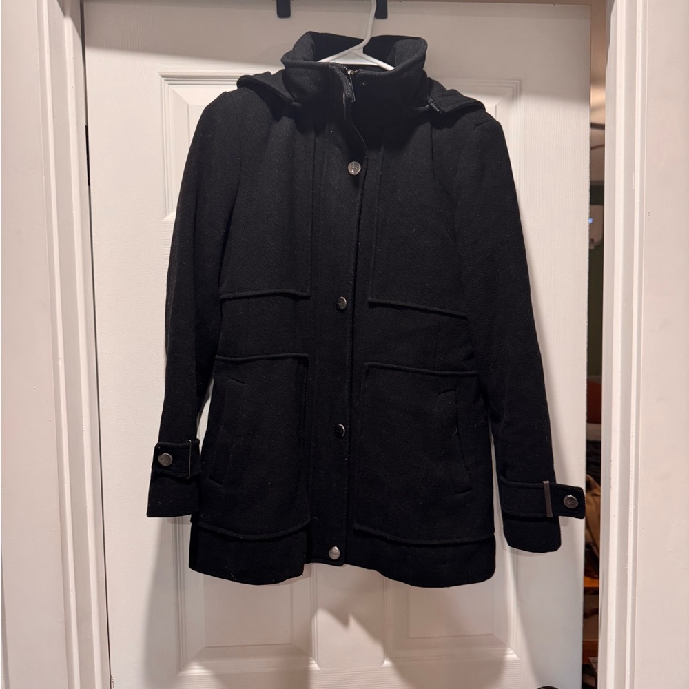 Kenneth Cole Women's Black Hooded Coat